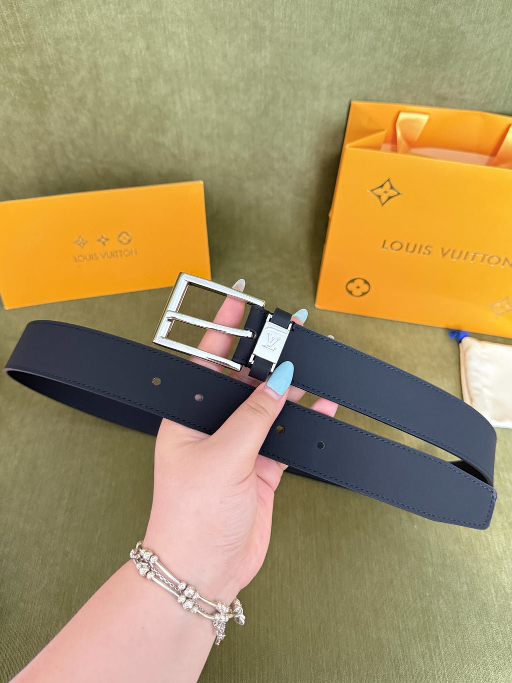 Louis Vuitton Everyday Double Pin 35MM Belt Silver