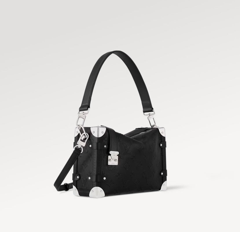 Louis Vuitton Side Trunk MM Monogram Debossed Leather Black / Silver