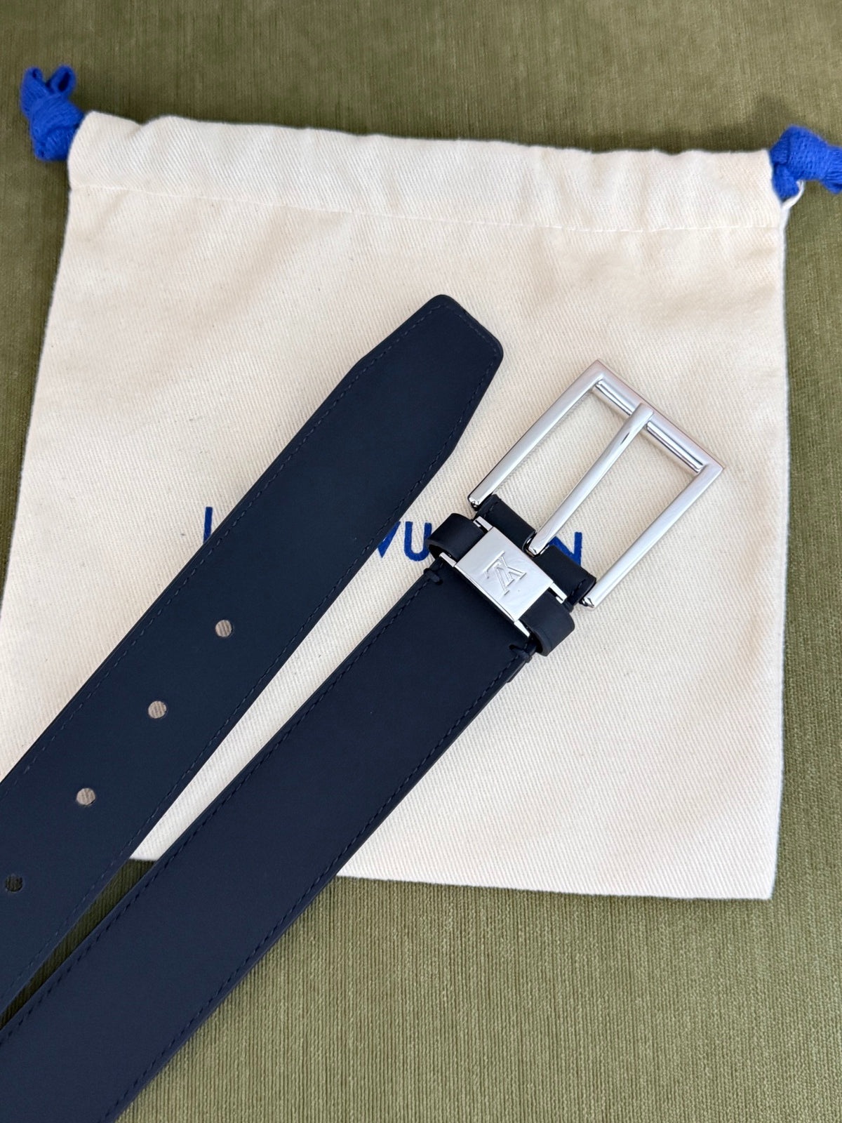 Louis Vuitton Everyday Double Pin 35MM Belt Silver