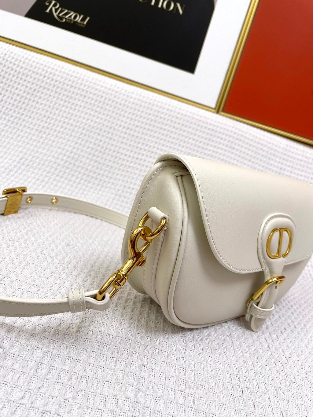 MINI BOBBY EAST-WEST 20 BAG IN WHITE CALFSKIN