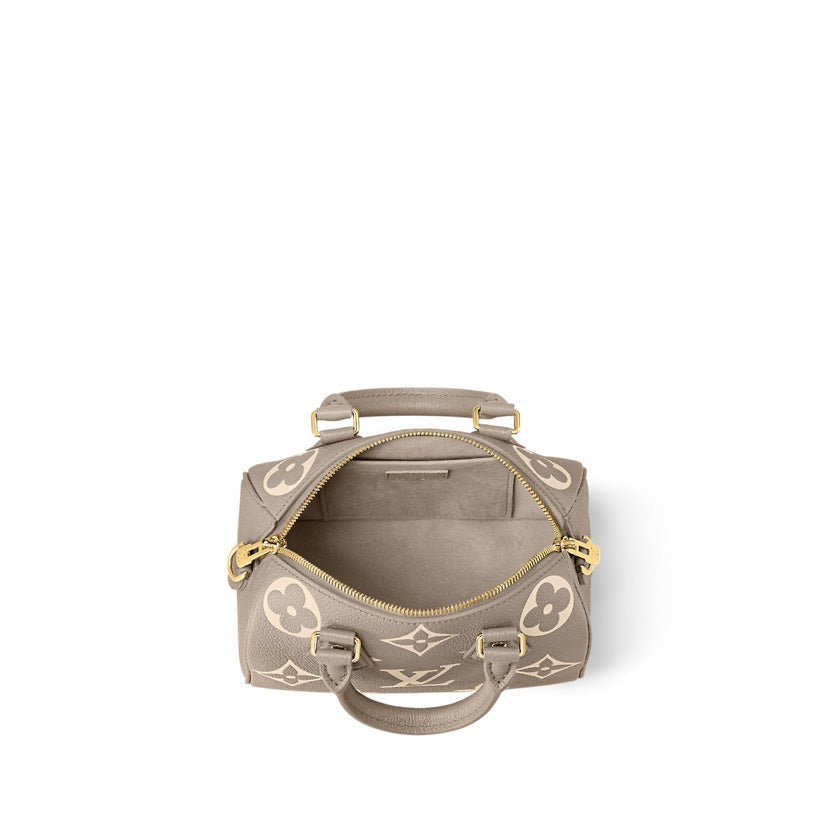 Louis Vuitton Speedy Bandoulière 20 Bicolor Monogram Empreinte Tourterelle Crème