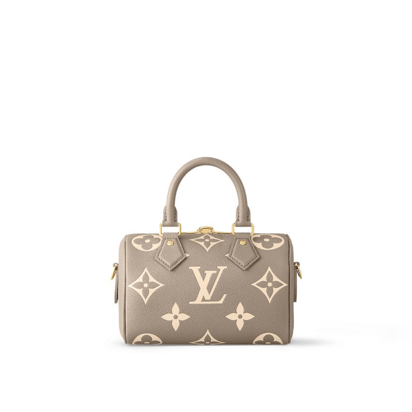 Louis Vuitton Speedy Bandoulière 20 Bicolor Monogram Empreinte Tourterelle Crème