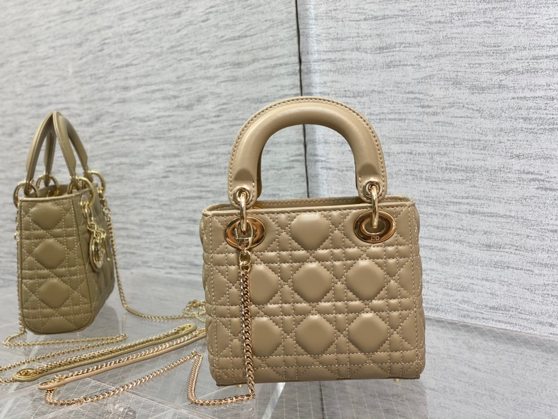 mini lady 17 camel lambskin