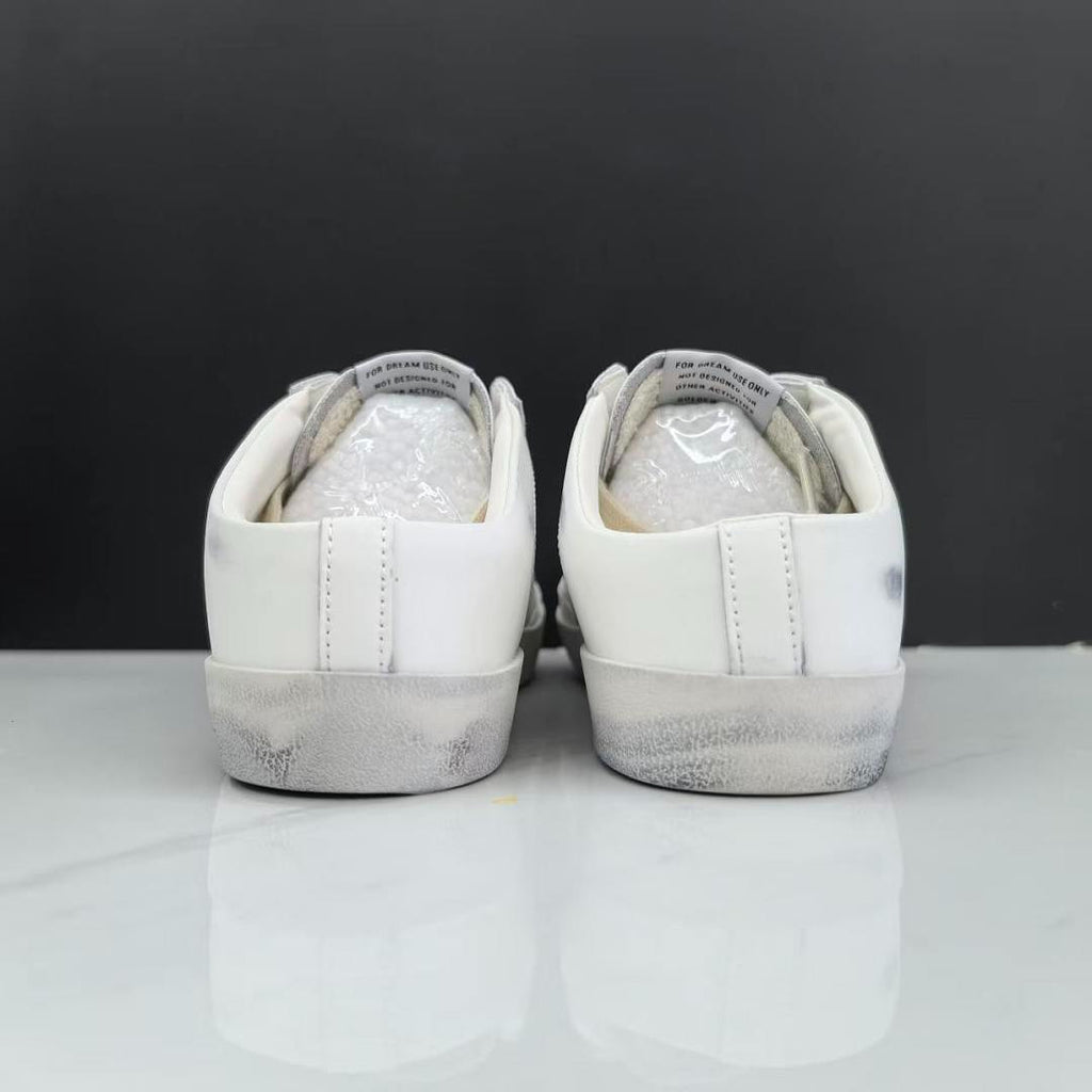 Golden Goose Super-Star Sabot White Leather Gold Glitter