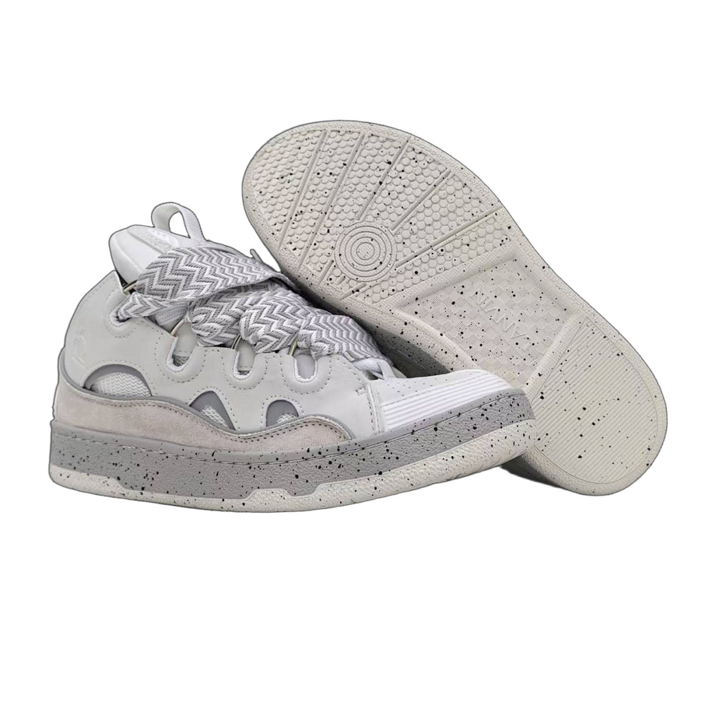 Lanvin Curb Sneakers 'Optic White' - Grey Speckled Midsole