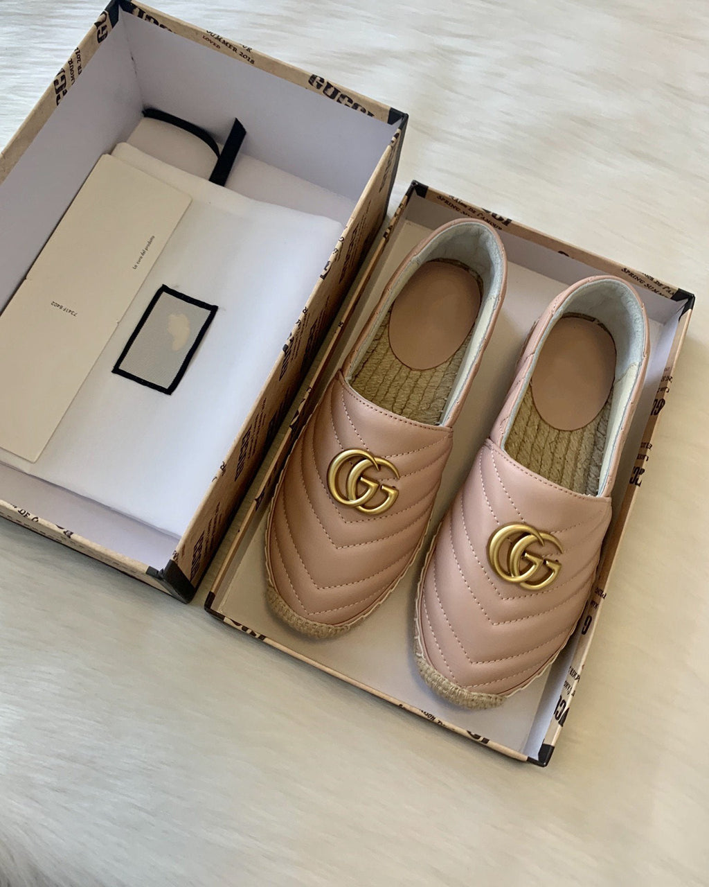 gg espadrilles powder pink calfskin