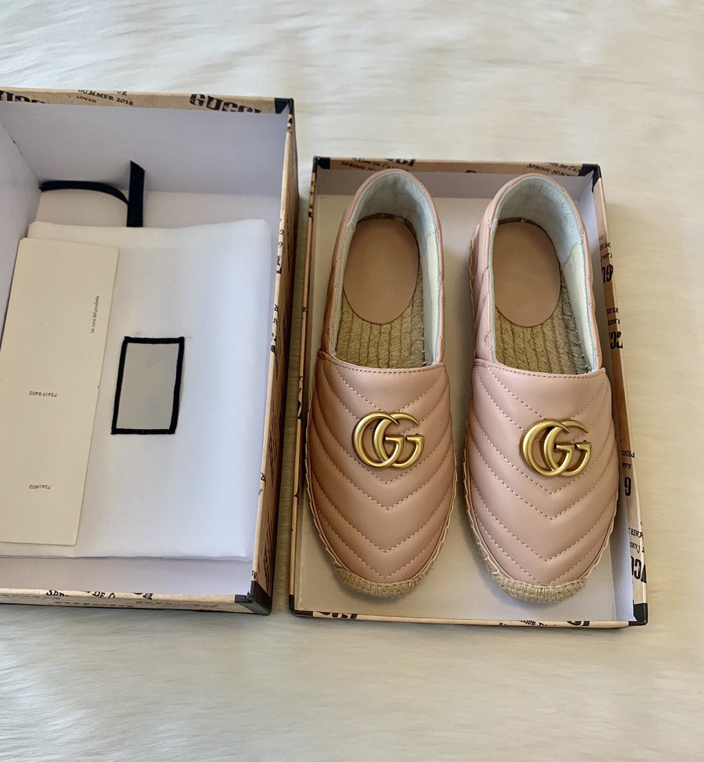 gg espadrilles powder pink calfskin
