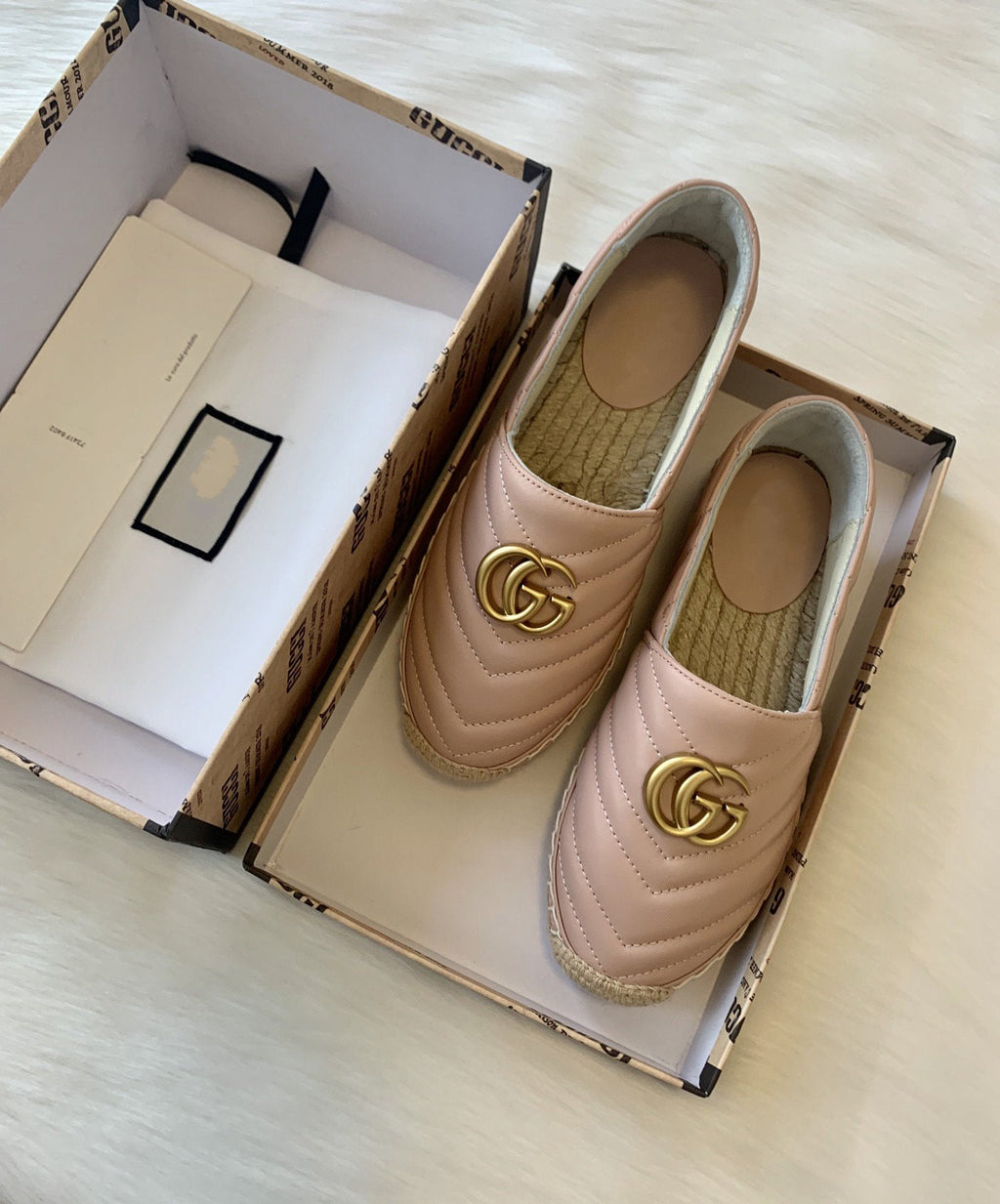 gg espadrilles powder pink calfskin