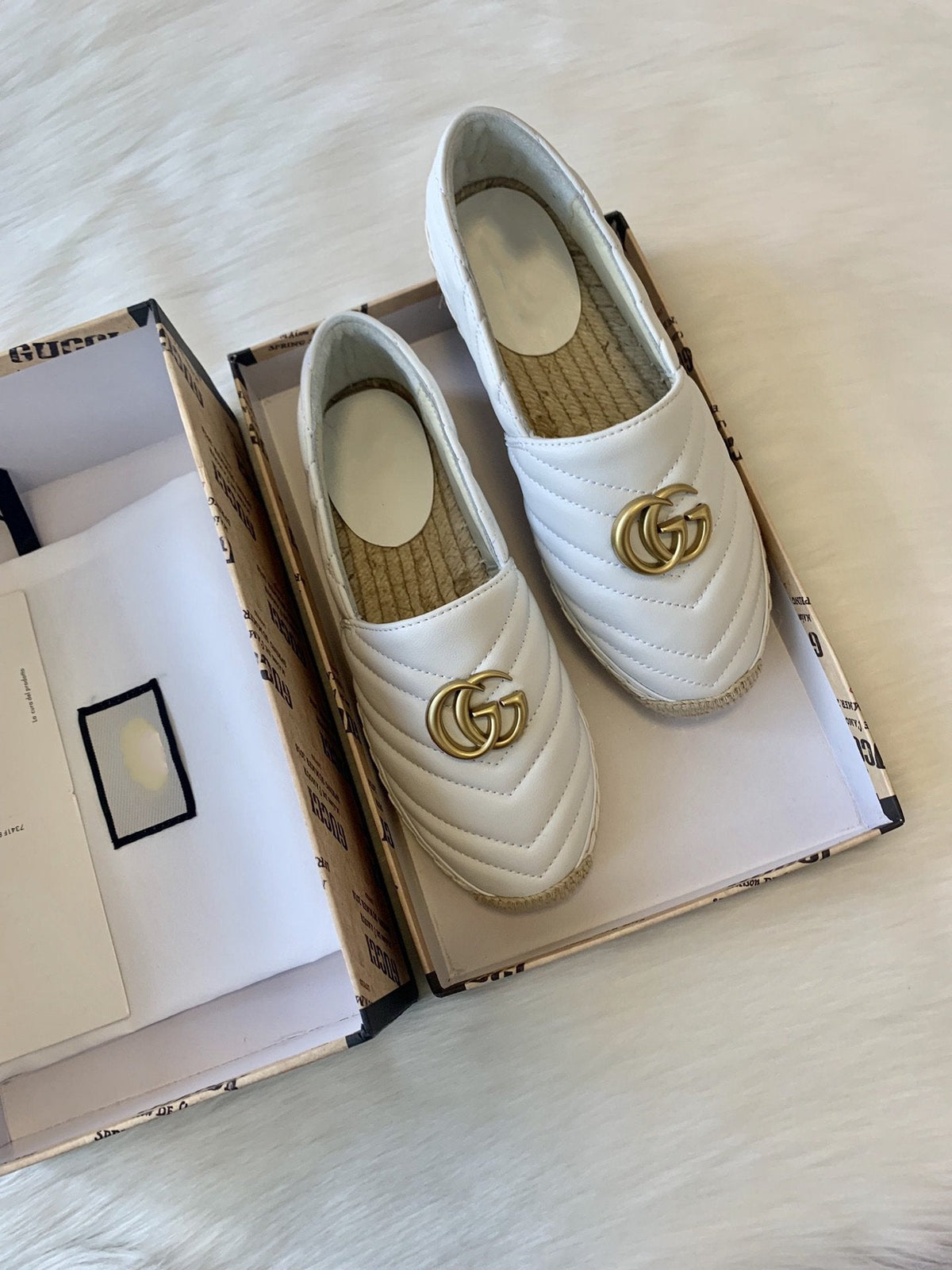gg espadrilles white calfskin