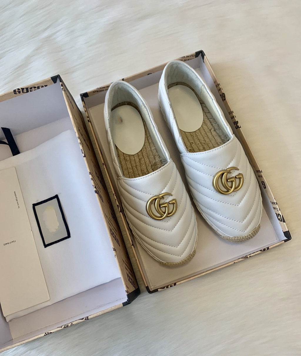 gg espadrilles white calfskin