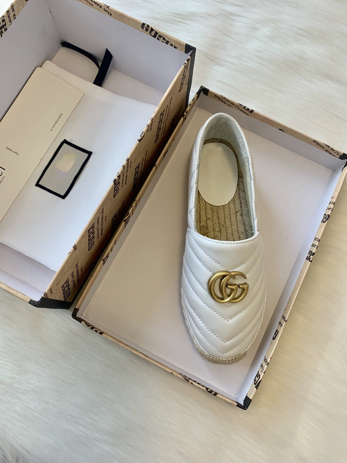 gg espadrilles white calfskin