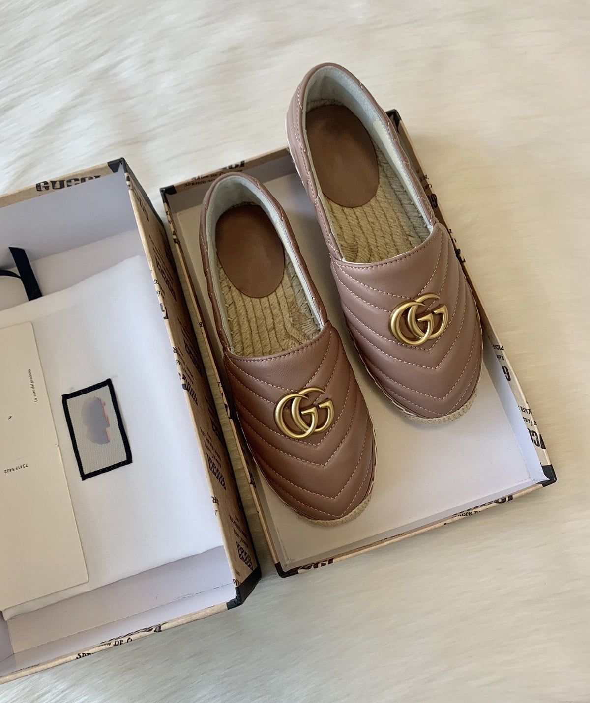 gg espadrilles dark powder pink calfskin