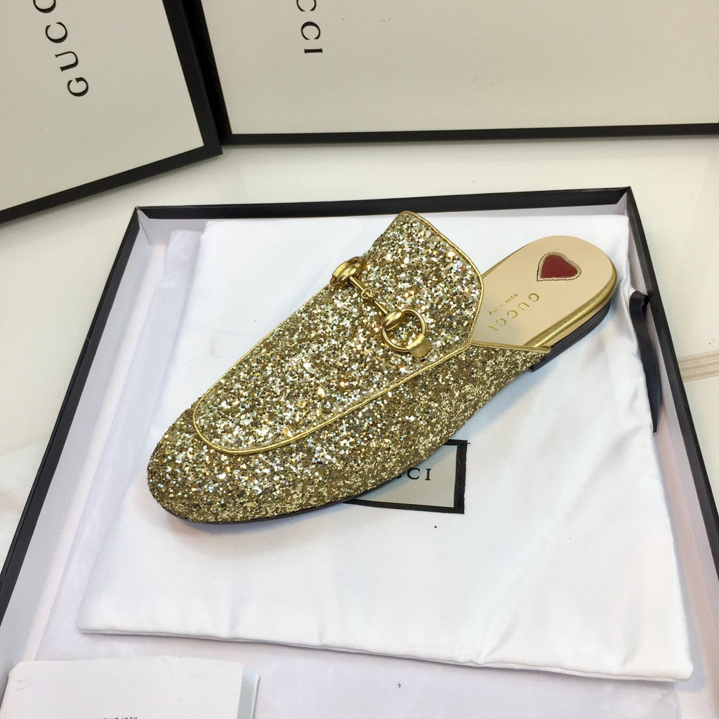 GG PrinceTown Gold Metalic Glitter Mule
