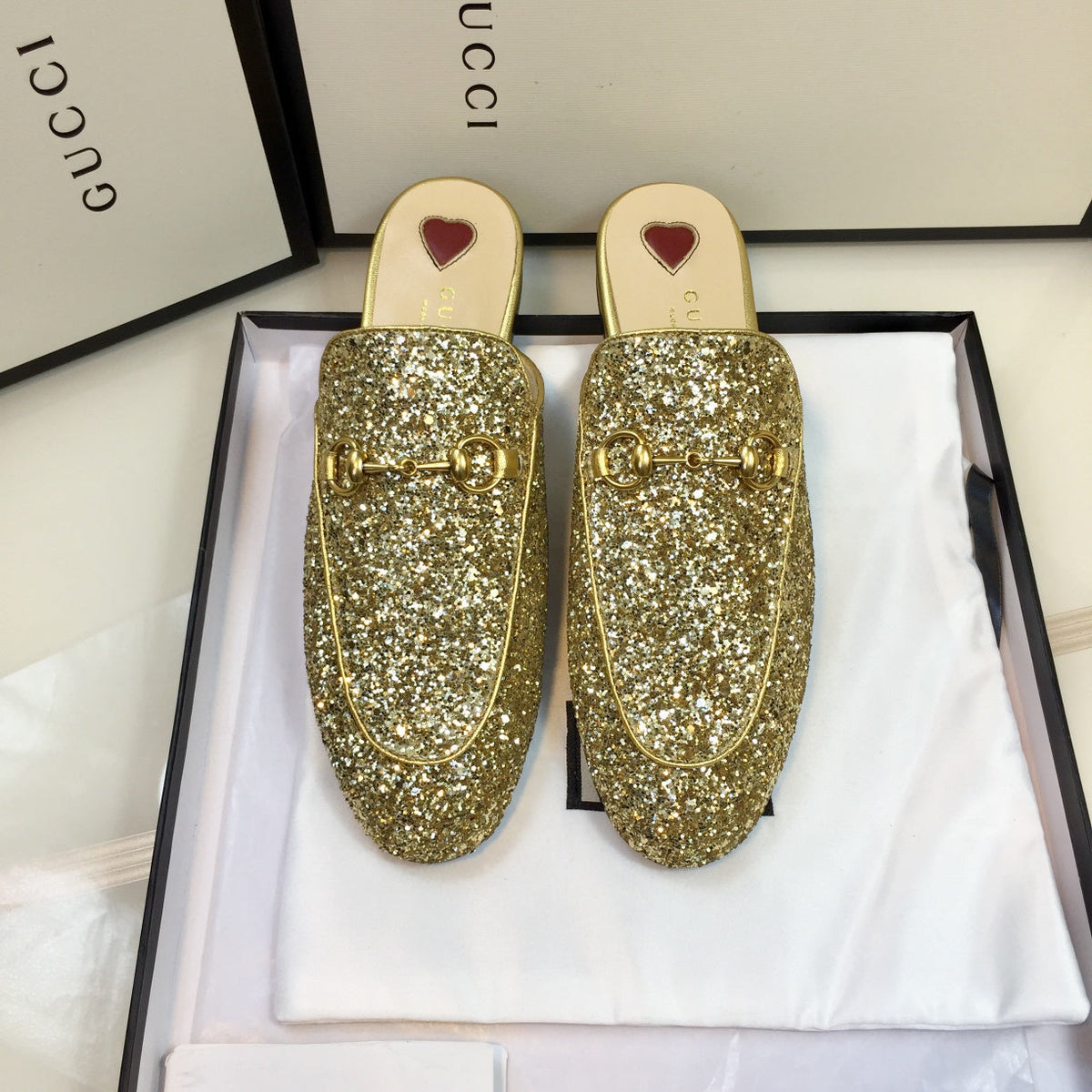 GG PrinceTown Gold Metalic Glitter Mule