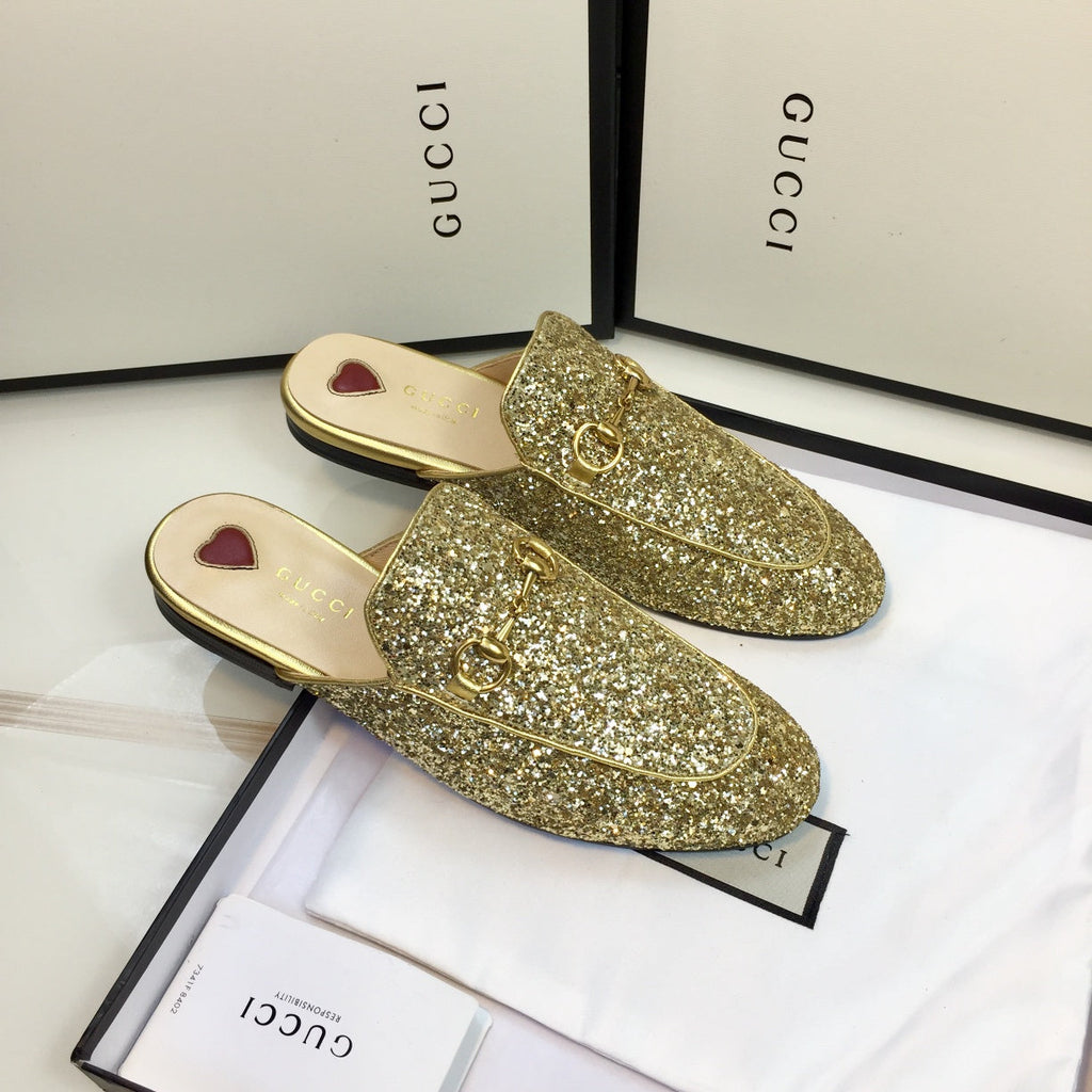 GG PrinceTown Gold Metalic Glitter Mule