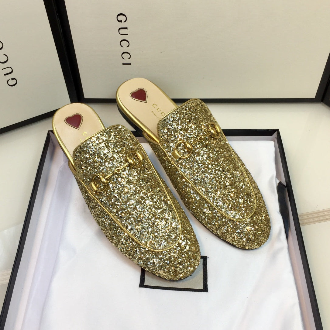 GG PrinceTown Gold Metalic Glitter Mule
