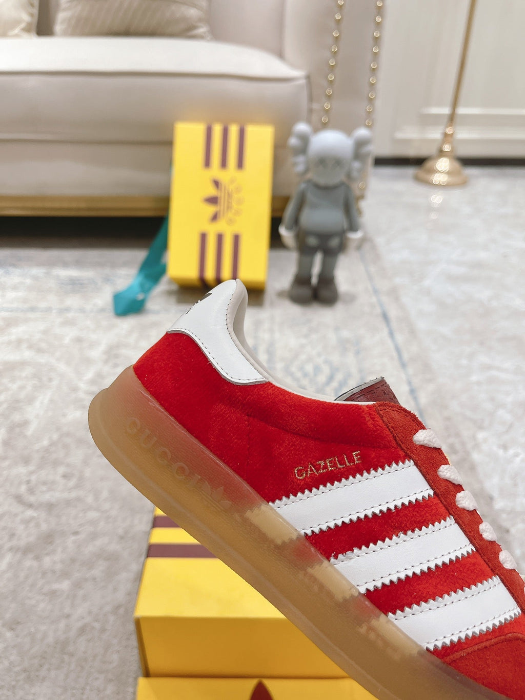 GG & ADIDAS GAZELLE SNEAKER RED SUEDE