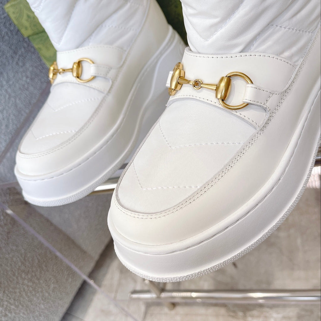 Gucci 2025 Boot White Beige Wool Nylon Calfskin 564678