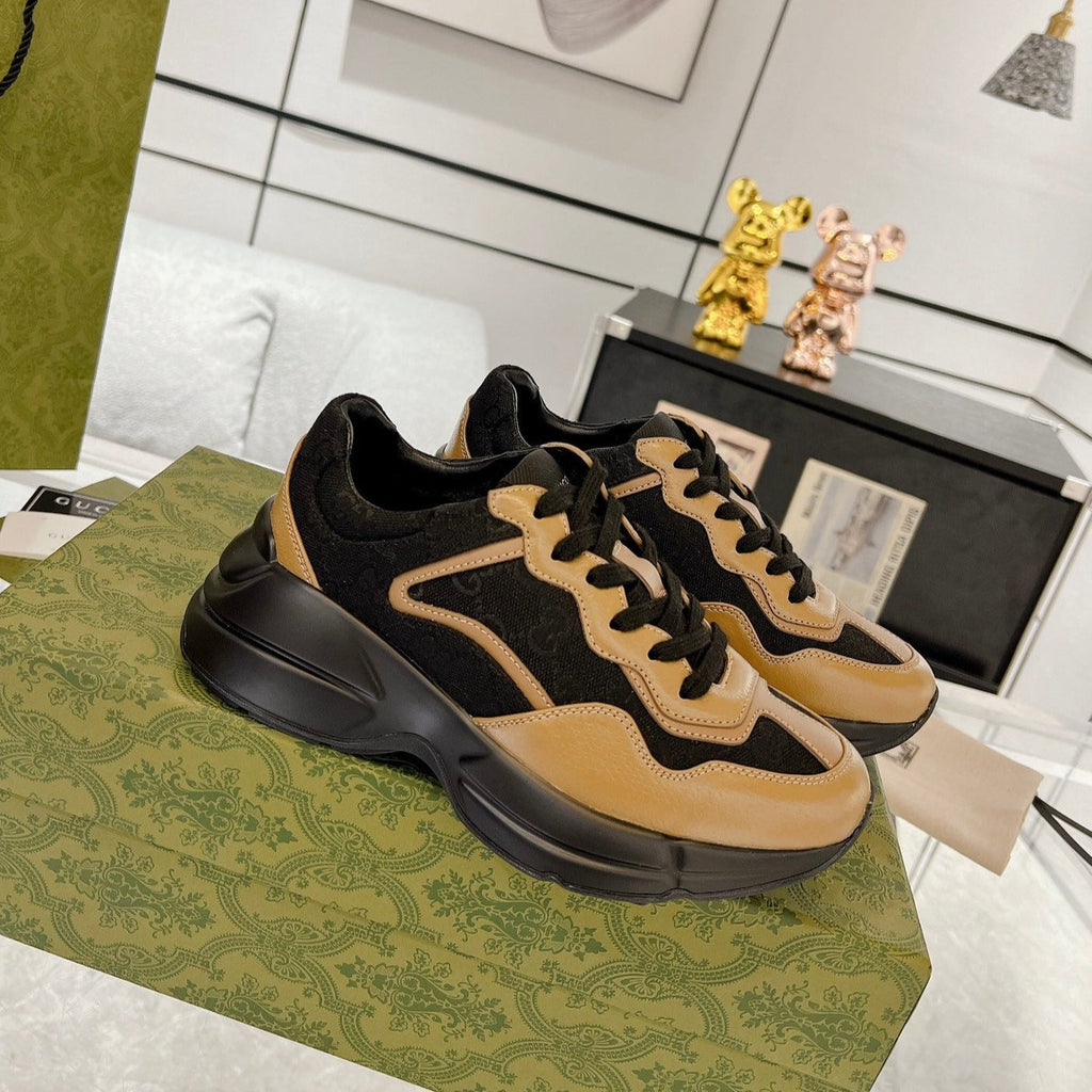 GG 100 RHYTON SNEAKER Black Caramel Brown