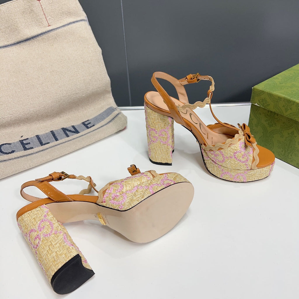 GG 105 HIGH HEEL SANDAL AMBER STRAW
