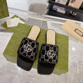 GG EXCLUSIVE SLIDE SANDAL BLACK FABRIC
