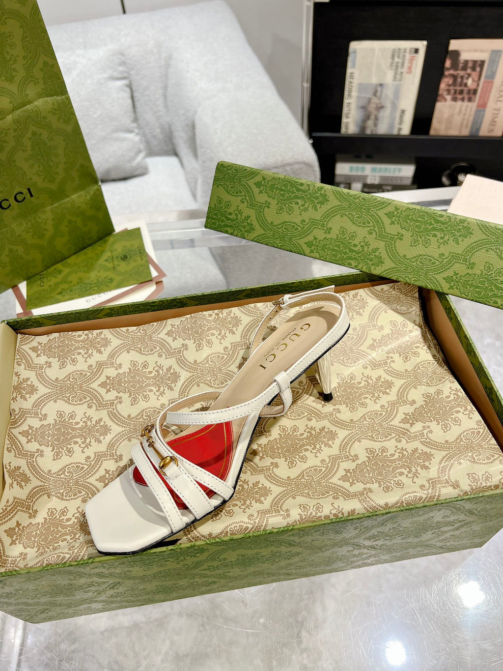 HIGH HEEL 65MM IN WHITE CALFSKIN WITH RED HEART