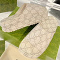 GC 25 Interlocking G 50mm Slide Sandal Monogram Beige Cowhide 292388