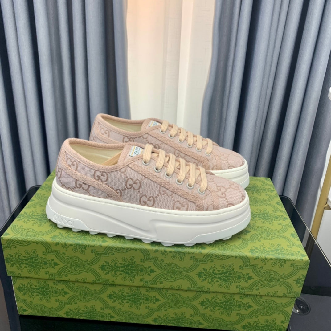 GG SNEAKER FLATFORM PASTEL PINK CANVAS