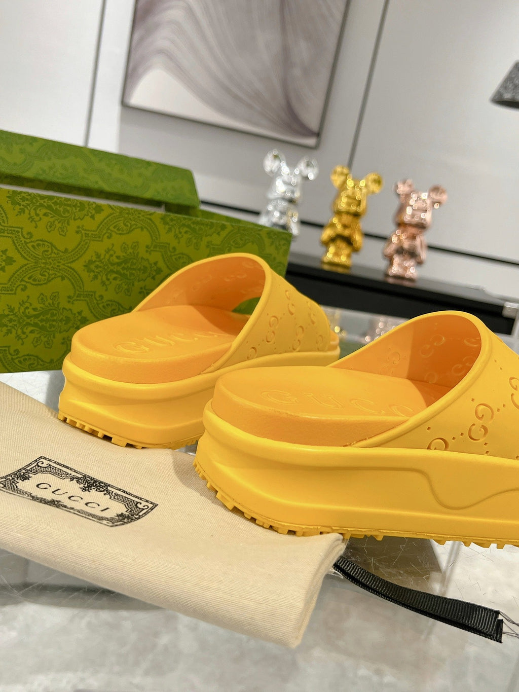 GC 25 50mm Monogram Slide Sandal Yellow Cowhide 292391