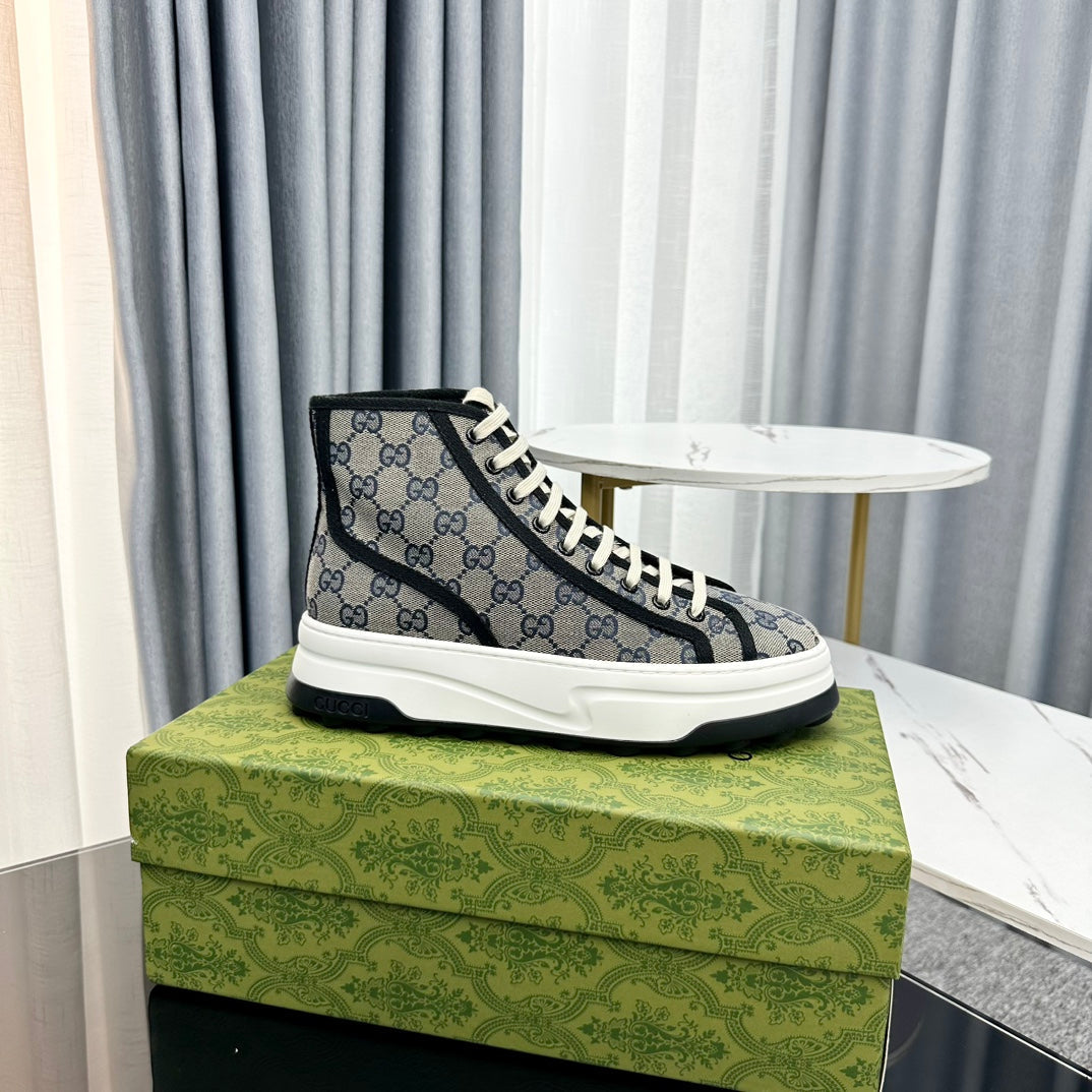 GG HIGH TOP SNEAKER FLATFORM LEAD CANVAS