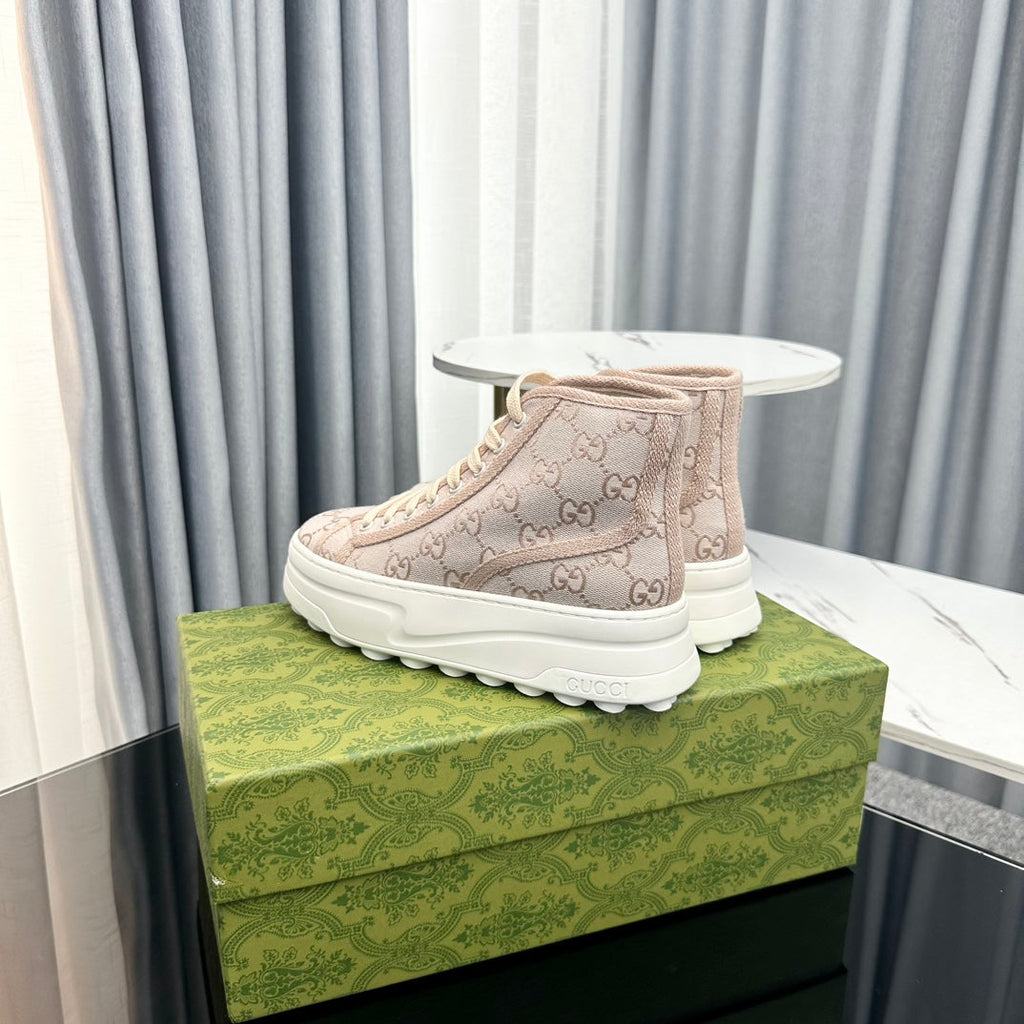 GG HIGH TOP SNEAKER FLATFORM CREAM CANVAS