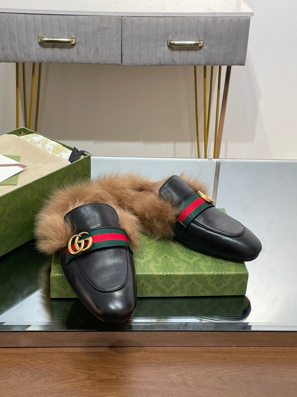 2015 RE-EDITION MEN'S PRINCETOWN IN BLACK CALFSKIN AND LAMB WOOL LINING