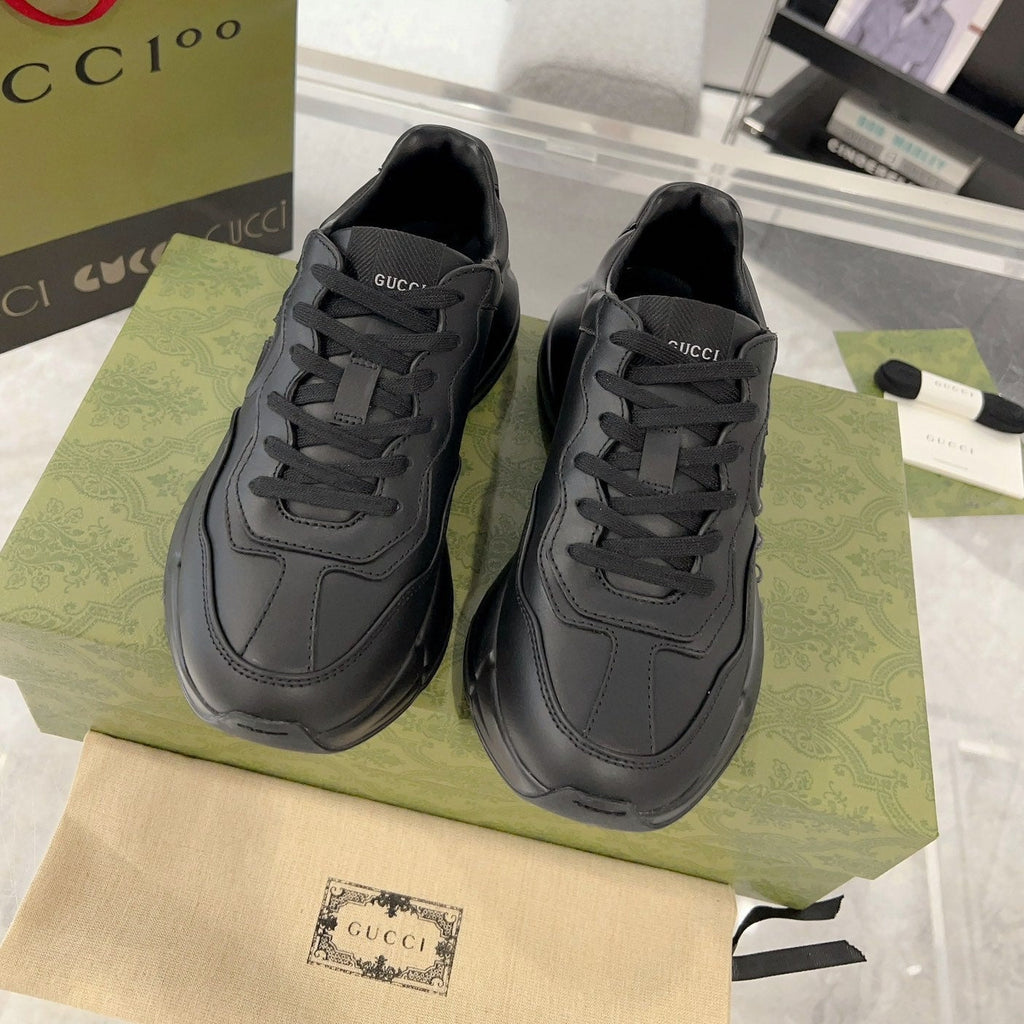 GG Rhyton Trainer Leather Black