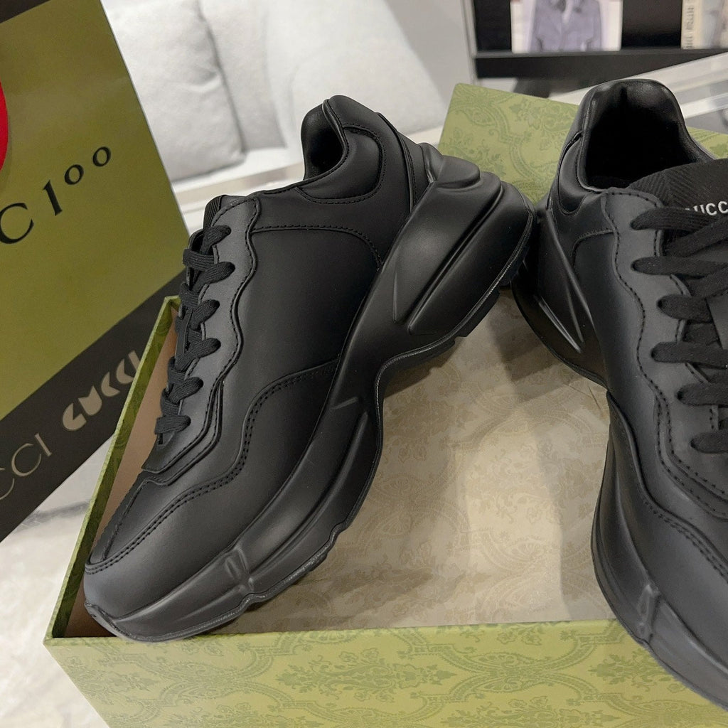 GG Rhyton Trainer Leather Black