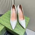 GG 105 BASIC HIGH HEEL WHITE LAMBSKIN