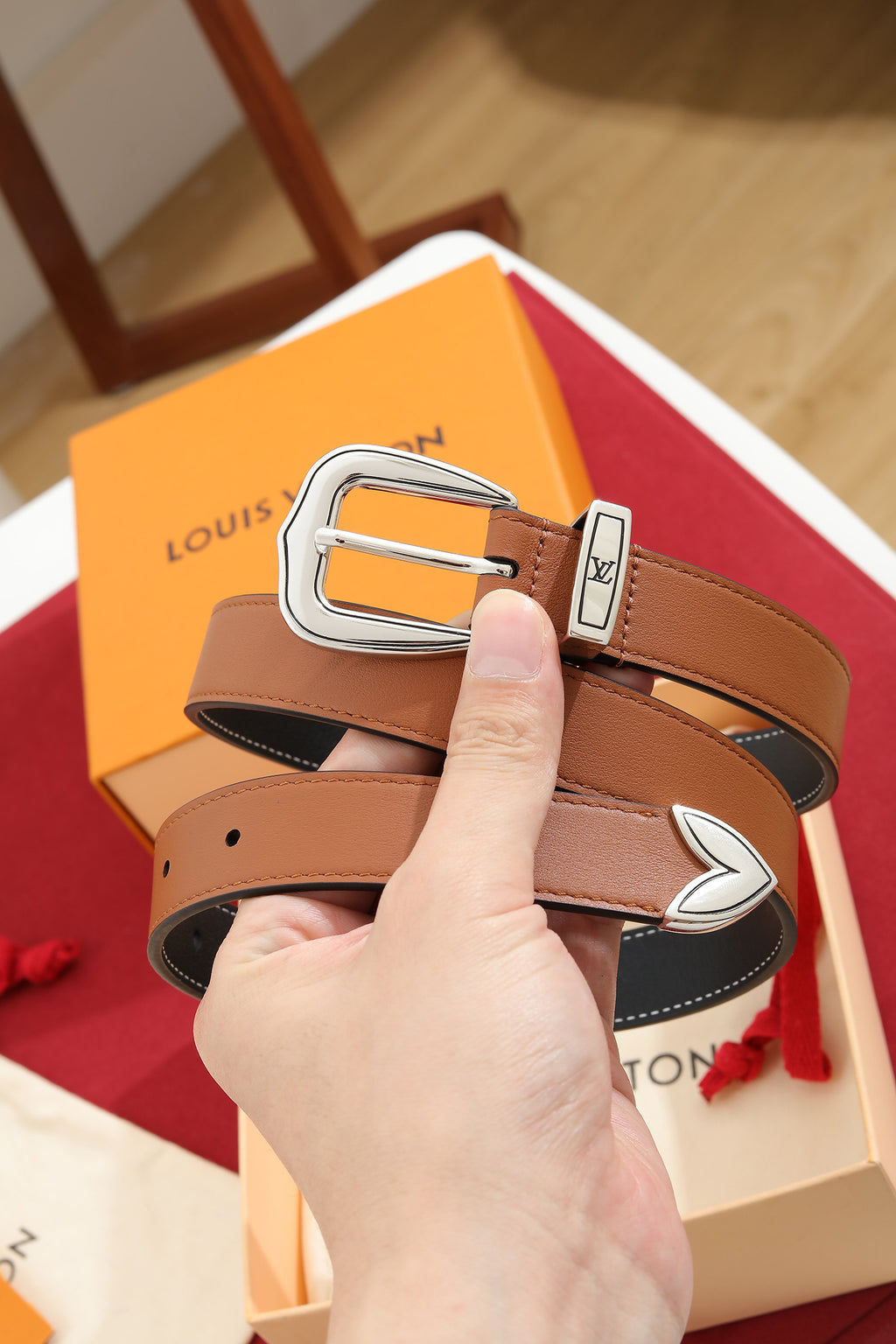 Louis Vuitton LV Dust 25MM Belt Cognac Brown