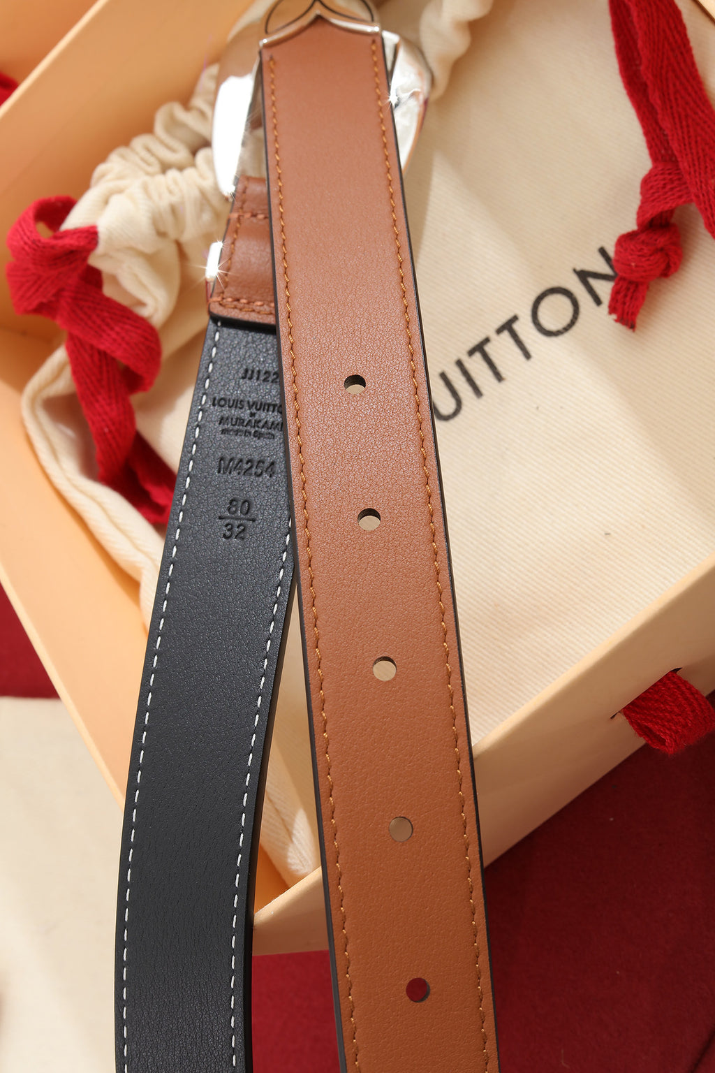 Louis Vuitton LV Dust 25MM Belt Cognac Brown