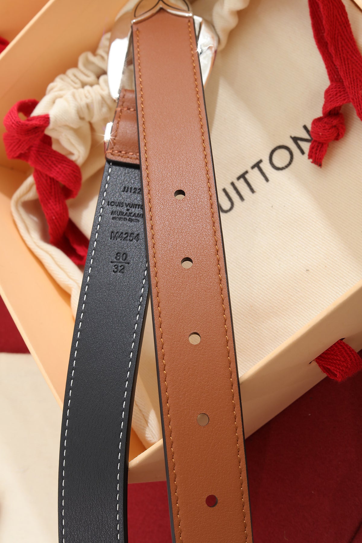 Louis Vuitton LV Dust 25MM Belt Cognac Brown