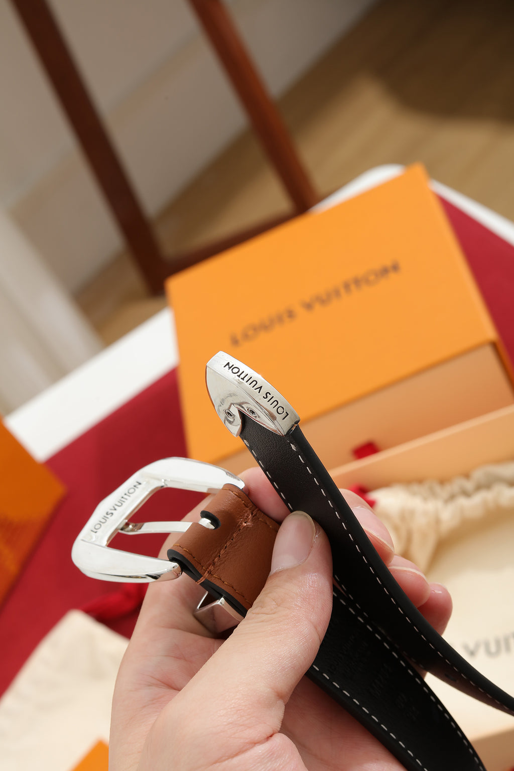 Louis Vuitton LV Dust 25MM Belt Cognac Brown