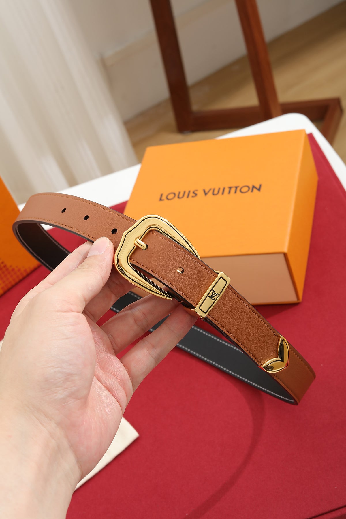 Louis Vuitton LV Dust 25MM Belt Cognac Brown