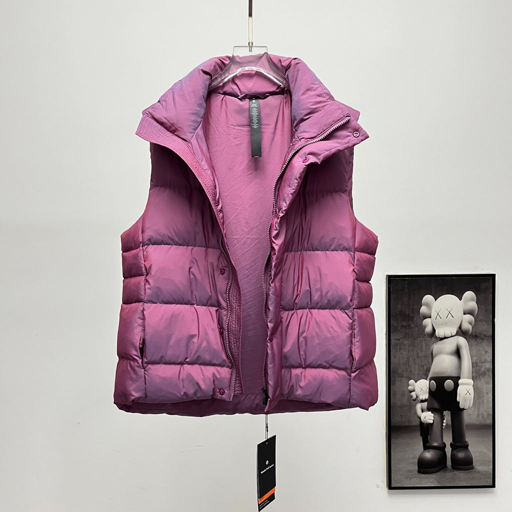 lululemon Wunder Puff Water-Repellent Down Puffer Vest in Heathered Plumful / Velvet Dust