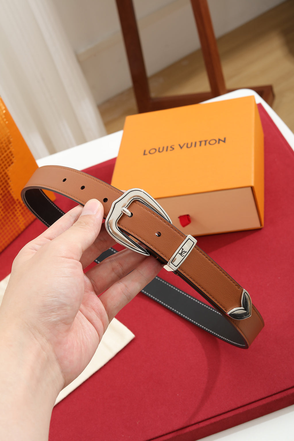 Louis Vuitton LV Dust 25MM Belt Cognac Brown