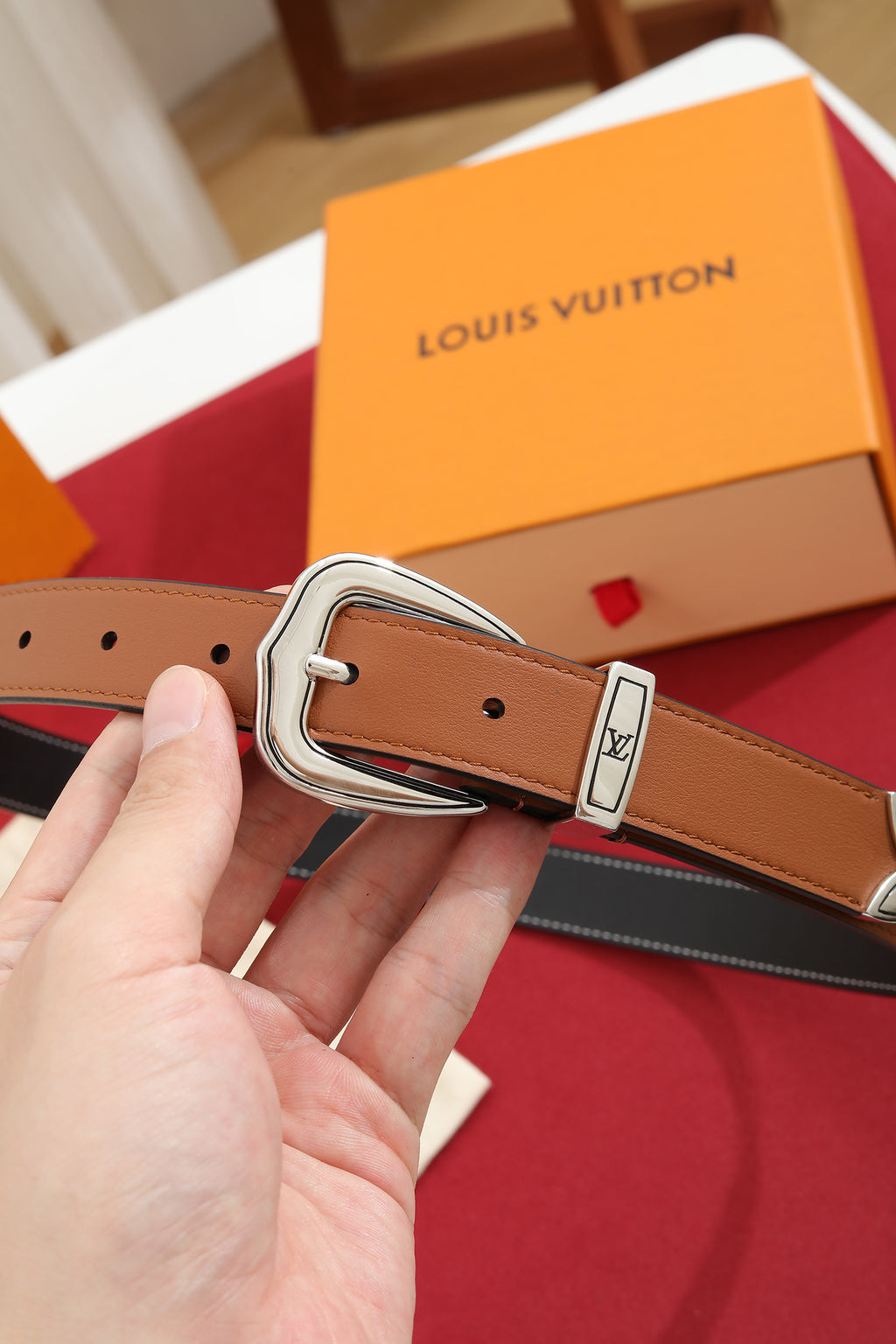 Louis Vuitton LV Dust 25MM Belt Cognac Brown