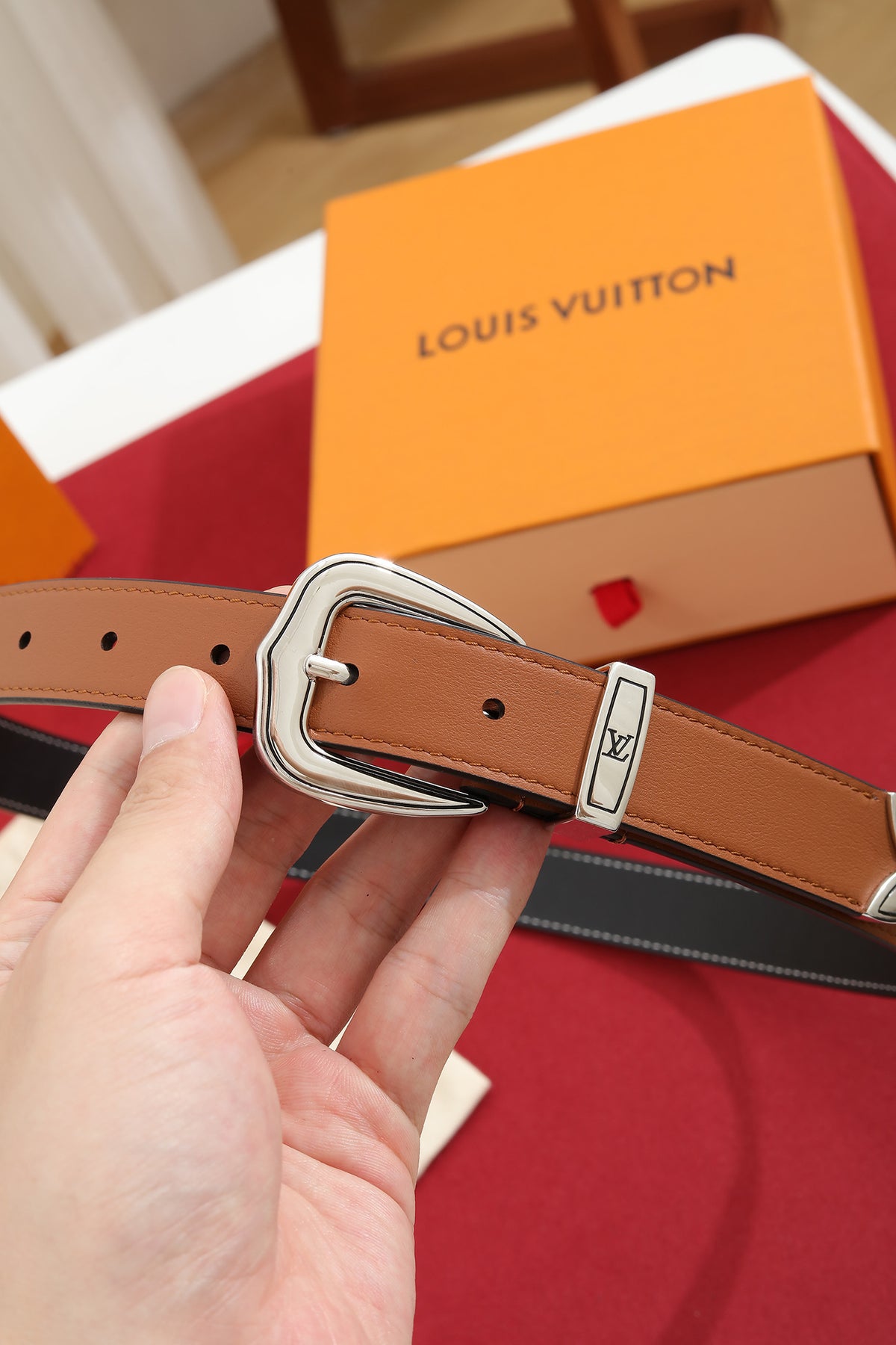 Louis Vuitton LV Dust 25MM Belt Cognac Brown