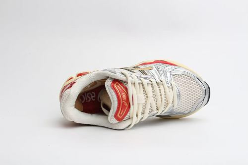 ASICS Unisex GEL-Kayano 14 "White / Malachite Gold / Red" (Cream Red Gold Edition)