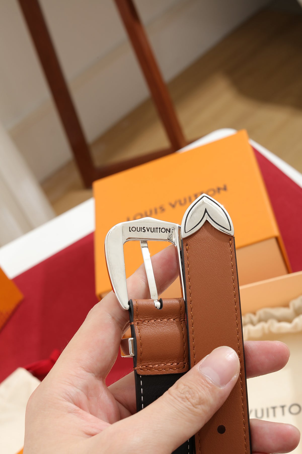 Louis Vuitton LV Dust 25MM Belt Cognac Brown