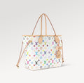 Louis Vuitton x Takashi Murakami Neverfull MM Monogram Multicolor White