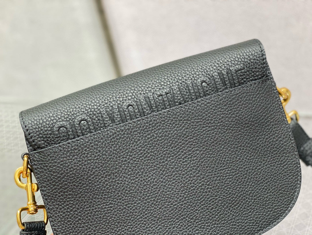 CD Medium Bobby Bag Black Calfskin Ghw