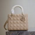 Lady Bag 20cm Beige White Lambskin