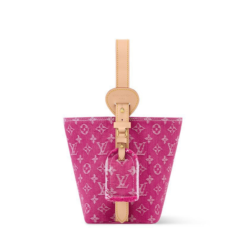 Louis Vuitton All In BB Monogram Denim Bag Fuchsia Pink
